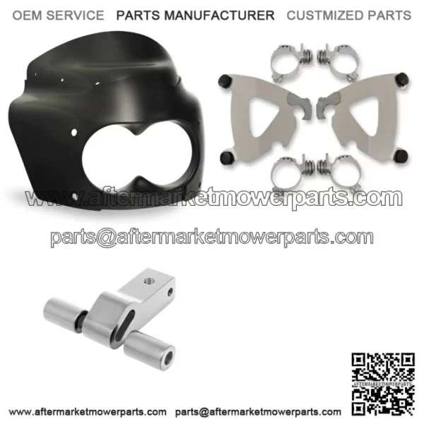 Memphis Shades Road Warrior Fairing Mount 9" Black Windshield Kit Harley Dyna (For: Harley-Davidson)
