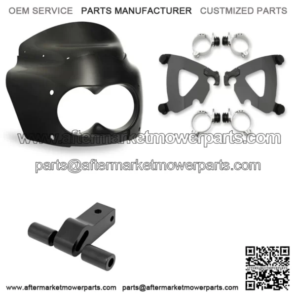 Memphis Shades Road Warrior Fairing Mount 17" Smoke Black Windshield Harley Dyna (For: Harley-Davidson)