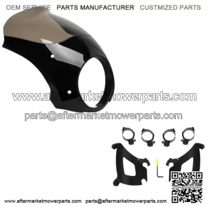 Memphis Shades Bullet Fairing Windshield Black Mount Kit Harley Softail FLSB 18+ (For: Harley-Davidson)