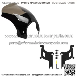 Memphis Shades Bullet Fairing Windshield Black Mount Kit Harley Road King FL 04+ (For: Harley-Davidson)