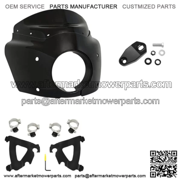 Memphis Shades Road Warrior Fairing 11" Dark Black Windshield Mount Harley Dyna (For: Harley-Davidson)