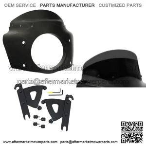 Memphis Shades Road Warrior Fairing 7" Black Windshield Kit Harley Softail 86-17 (For: Harley-Davidson)