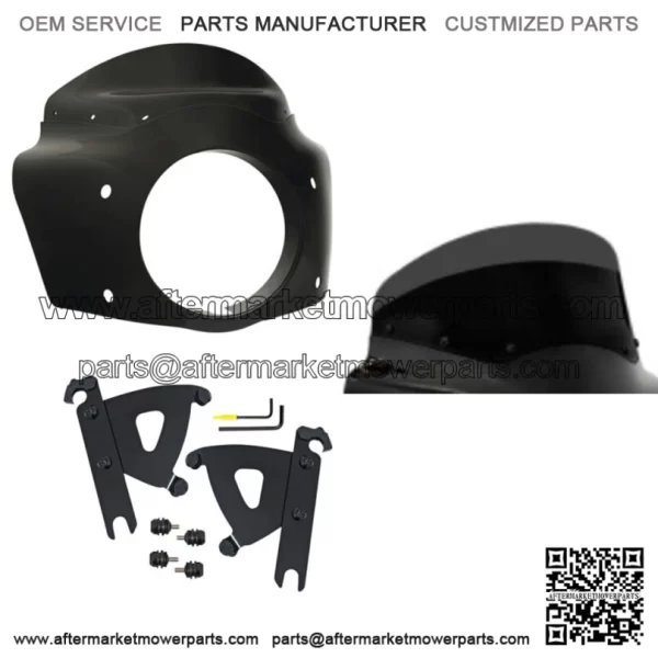 Memphis Shades Road Warrior Fairing 7" Black Windshield Kit Harley Softail 86-17 (For: Harley-Davidson)