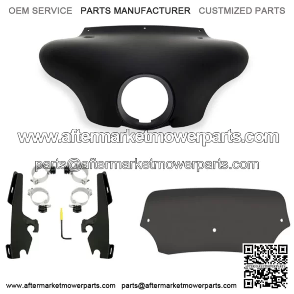 Memphis Shades Batwing Fairing 5" Windshield Black Smoke Mount Kit Harley Dyna (For: Harley-Davidson)