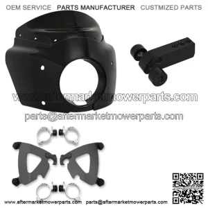 Memphis Shades Road Warrior Fairing 17" Smoke Windshield Black Kit Harley Dyna (For: Harley-Davidson)