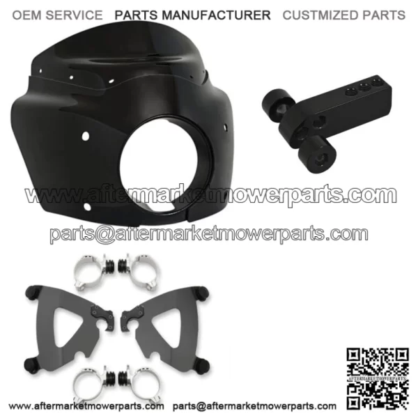 Memphis Shades Road Warrior Fairing 17" Smoke Windshield Black Kit Harley Dyna (For: Harley-Davidson)