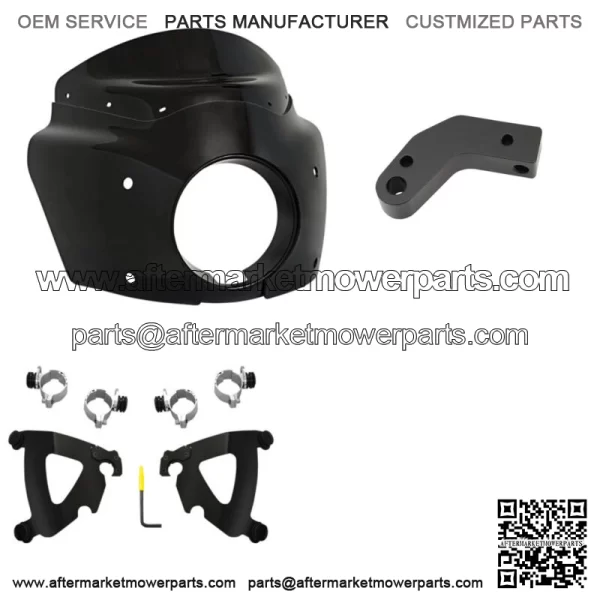 Memphis Shade Road Warrior Fairing 13 Windshield Black Smoke Mounting Kit Harley (For: Harley-Davidson)