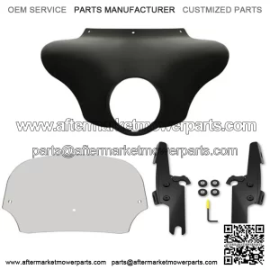 Memphis Shades Batwing Fairing 7" Solar Windshield Black Mounts Harley FLHR 94+ (For: Harley-Davidson)