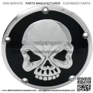 Chrome Skull Derby Cover Accent Black 99-18 Big Twin Harley (For: Harley-Davidson)