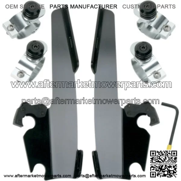 Memphis Shades Black Windshield Fairing Trigger-Lock Complete Mount Harley (For: Harley-Davidson)