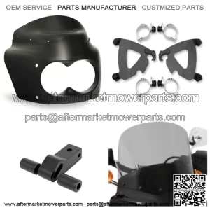 Memphis Shades Road Warrior Fairing Mount 13" Smoke Black Windshield Harley Dyna (For: Harley-Davidson)