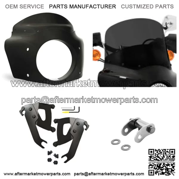 Memphis Shades Road Warrior Fairing Dark Black 11 Windshield Kit Harley 18+ FLSL (For: Harley-Davidson)