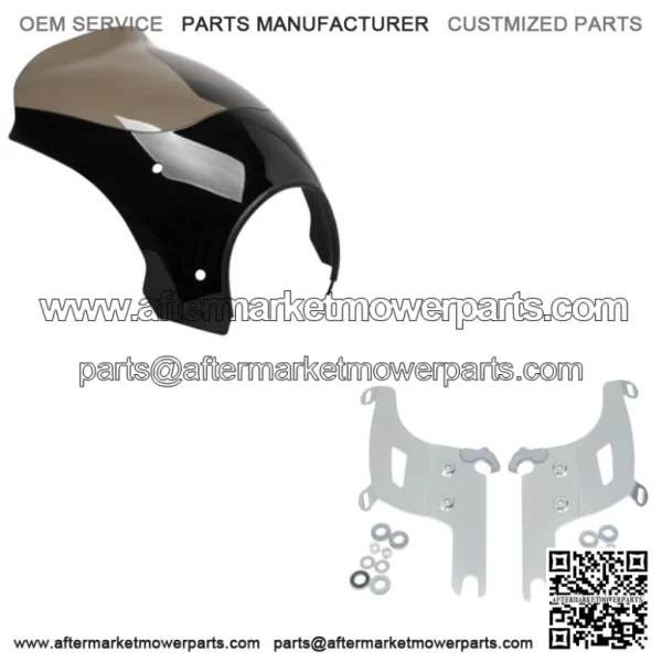 Memphis Shades Bullet Fairing Windshield Black Mount Kit Harley Road King FL 94+ (For: Harley-Davidson)