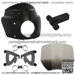 Memphis Shades Road Warrior Fairing 11" Smoke Windshield Black Kit Harley Dyna (For: Harley-Davidson)