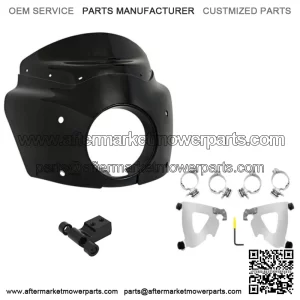 Memphis Shades Black Road Warrior Fairing Polished Mounting Kit Harley 18+ FXLR (For: Harley-Davidson)