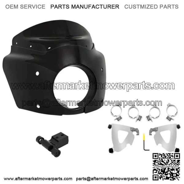 Memphis Shades Black Road Warrior Fairing Polished Mounting Kit Harley 18+ FXLR (For: Harley-Davidson)