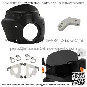 Memphis Shades Road Warrior Fairing 11 Windshield Dark Black Polished Kit Harley (For: Harley-Davidson)