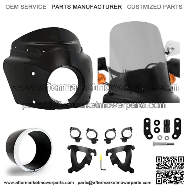 Black Road Warrior Fairing 17 Black Smoke Windshield Kit Harley Low Rider S 20+ (For: Harley-Davidson)