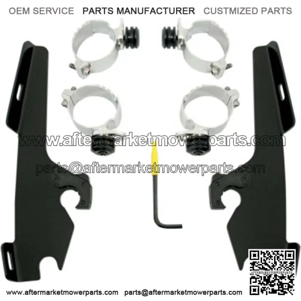 Memphis Shades Black Batwing Fairing Mounting Kit Harley Dyna  FXDWG FXSB 06-17 (For: Harley-Davidson)
