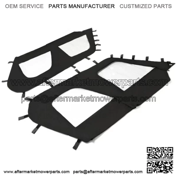 NEW BLACK+CLEAR Soft Upper Doors For 2012-2021 Kawasaki Teryx4 4 seat UTV models For: Kawasaki Teryx4 800 - Image 2
