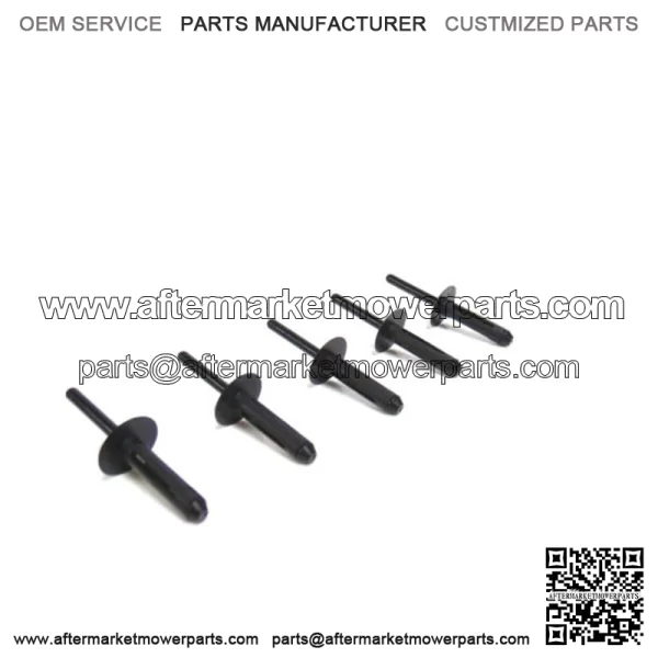 1 Set of 5 OEM Plastic Black Rivets  0423-046