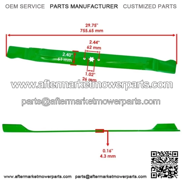 742-04385 94204385 942-04385 74204385 30" Deck Spindle Blade for Cub Cadet MTD - Image 2