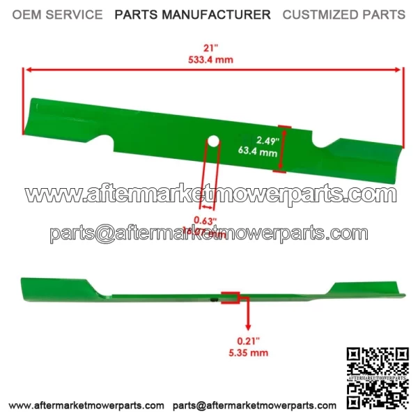 5020842ASM 5101755S 770136 61" Deck Blade 21" For Snapper 550Z Pro S120 S125XT - Image 2