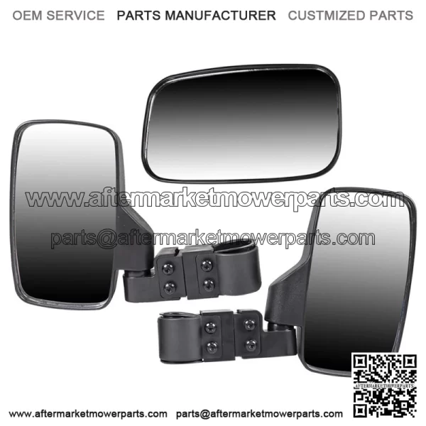 Black Breakaway Side Rear View Mirror for Offroad UTV 1.75 Inch Cage 1998-2019 (For: John Deere Gator HPX HPX815E)