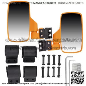 Side View Mirror Set for Polaris Ranger RZR XP 570 700 800 900 1000 Orange (For: John Deere Gator HPX HPX815E)