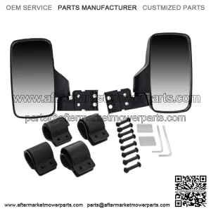 Side View Mirror Set for Polaris Ranger RZR XP 570 700 800 900 1000 Black (For: John Deere Gator HPX HPX815E)