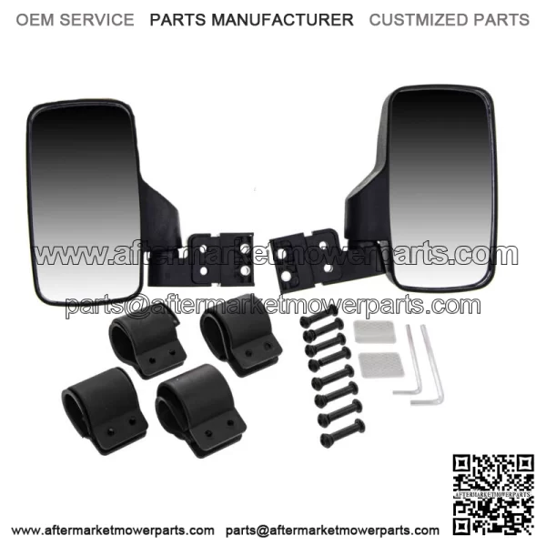 Side View Mirror Set for Polaris Ranger RZR XP 570 700 800 900 1000 Black (For: John Deere Gator HPX HPX815E)