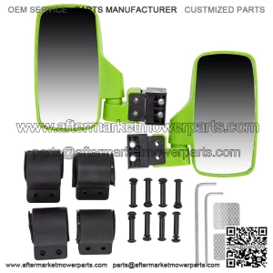 Side View Mirror Set for Arctic Cat Prowler Wildcat 500 650 700 1000 Green (For: John Deere Gator HPX HPX815E)
