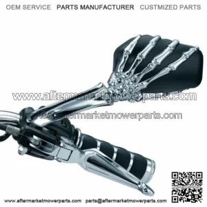 Kuryakyn Skeleton Chrome Hand Black Mirrors Set Motorcycle Harley Honda Yamaha (For: Harley-Davidson)