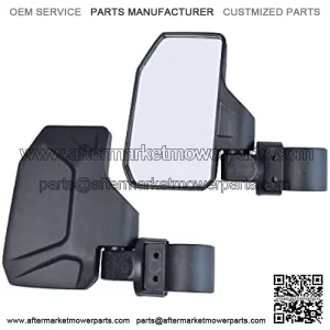Universal Offroad UTV Rear View Side Mirror for Pioneer Polaris 900 1000 Kawasaki Can Am John Deere with 1.6" - 2" Roll Cage Bar Break Away Adjustable Arm - 1 Pair Set (Left & Right)