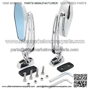 SMT-Chrome Adjustable Base Mirrors Rearview Compatible With Suzuki Hayabusa GSX1300R 99-12 Motorcycle [B00XISB2R6]