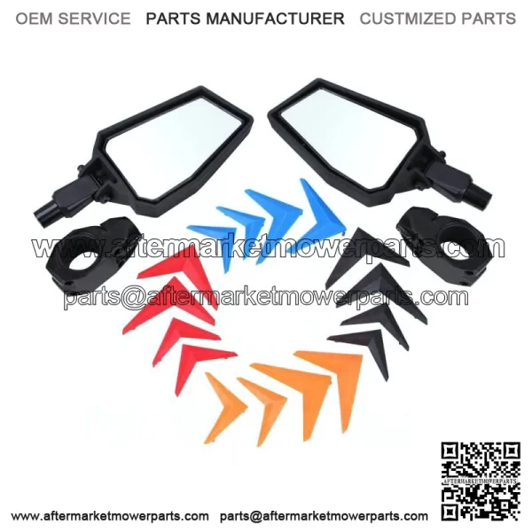 UTV Adjustable Rear View Mirrors 1.75" Bar For Polaris RZR Ranger 800 900 1000 For: More than one vehicle - Image 2