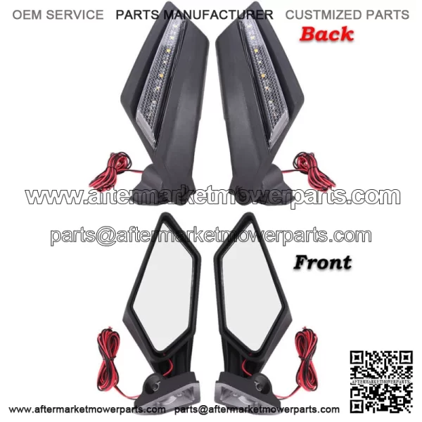 Rear Racing Side Mirrors LED Light For Can Am Maverick X3 Max Turbo R 2017-2023 For: More than one vehicle - Image 2