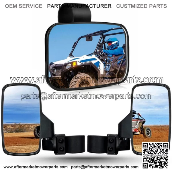 UTV Rear Side View & Center Mirrors For Kawasaki Mule PRO FX FXT DX DXT PRO-MX For: More than one vehicle - Image 2