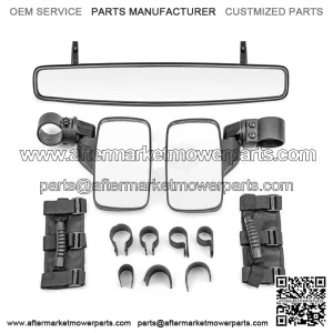Rear View Center Side Mirrors + Grab Handles For Polaris Ranger 570 800 Mid Size For: More than one vehicle