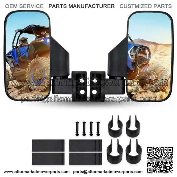 UTV Rear View Side Mirrors 1.75" For Polaris Ranger RZR XP Crew 570 800 900 1000 For: More than one vehicle - Image 2