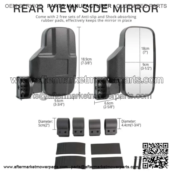 UTV 1.75" -2" Roll Bar Rearview Side Mirrors For Kawasaki Teryx KRX 1000 750 800 For: More than one vehicle - Image 3