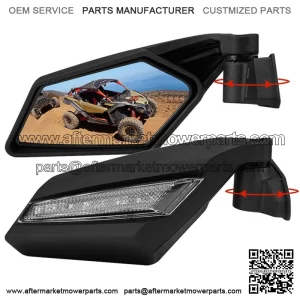 2017-2023 LED Turn Signal UTV Racing Side Mirrors For Can-Am Maverick X3 R / MAX For: More than one vehicle