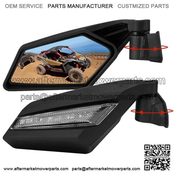 2017-2023 LED Turn Signal UTV Racing Side Mirrors For Can-Am Maverick X3 R / MAX For: More than one vehicle