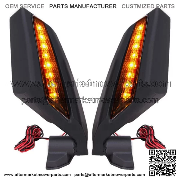 2017-2023 LED Turn Signal UTV Racing Side Mirrors For Can-Am Maverick X3 R / MAX For: More than one vehicle - Image 2