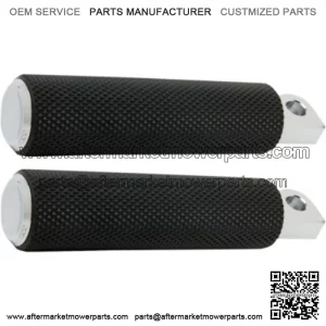 Knurled Fusion Harley Custom Foot Pegs Black Chrome Male Mount Rubber (For: Harley-Davidson)