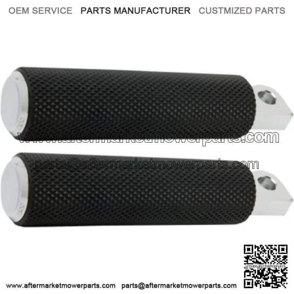 Knurled Fusion Harley Custom Foot Pegs Black Chrome Male Mount Rubber (For: Harley-Davidson)