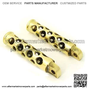 Brass Swiss Cheese Hole Shot Foot Peg Set Pair Male Mount Harley Chopper Bobber (For: Harley-Davidson)