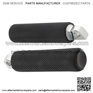 Knurled Fusion Footpegs Foot Pegs Black Male Mount Rubber Harley (For: Harley-Davidson)