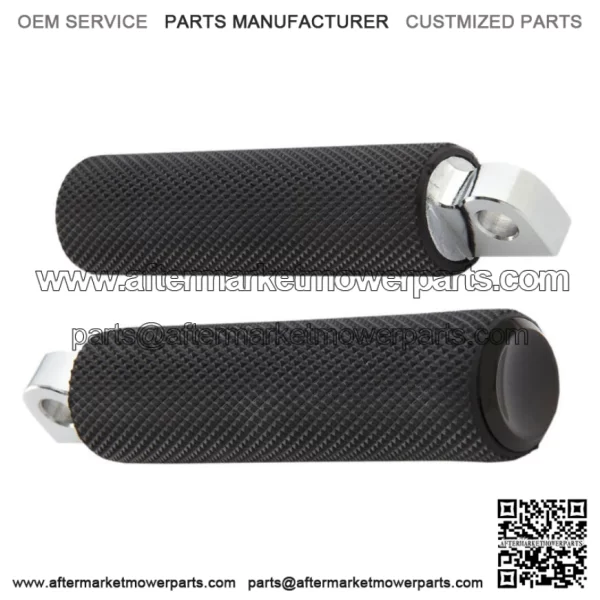 Knurled Fusion Footpegs Foot Pegs Black Male Mount Rubber Harley (For: Harley-Davidson)