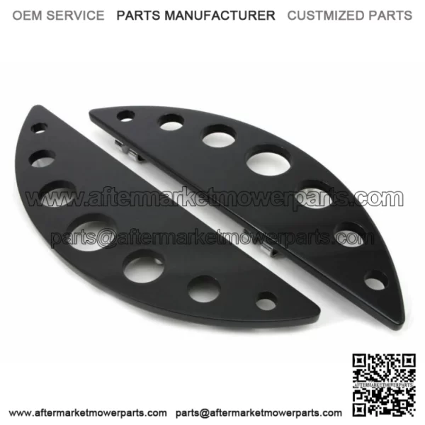 Black Half Moon Holes Driver Floorboards Footboard 80-17 Harley Touring Softail (For: Harley-Davidson)